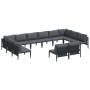 Conjunto de sofá de jardín 12 pcs Antracita Acero