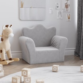 Sofá para niños felpa suave gris claro