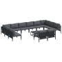 Conjunto de sofá de jardín 13 pcs Antracita Acero