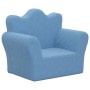 Sofá para niños felpa suave azul