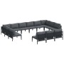 Conjunto de sofá de jardín 13 pcs Antracita Acero