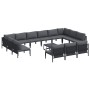Conjunto de sofá de jardín 14 pcs Antracita Acero