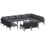Conjunto de sofá de jardín 11 pcs Antracita Acero