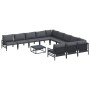 Conjunto de sofá de jardín 12 pcs Antracita Acero