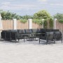Conjunto de sofá de jardín 12 pcs Antracita Acero