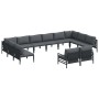 Conjunto de sofá de jardín 12 pcs Antracita Acero