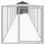 Chicken cage with corral gray galvanized steel 117x813x123 cm by vidaXL, Cages and habitats for small animals - Ref: Foro24-3...