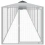 Jaula gallinas con corral acero galvanizado gris 117x1221x123cm de vidaXL, Jaulas y habitáculos para animales pequeños - Ref:...