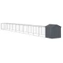 Jaula gallinas con corral acero galvanizado gris 117x1221x123cm de vidaXL, Jaulas y habitáculos para animales pequeños - Ref:...