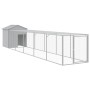 Gallinero con corral acero galvanizado gris claro 117x609x123cm von vidaXL, Käfige und Lebensräume für Kleintiere - Ref: Foro...
