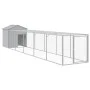 Gallinero con corral acero galvanizado gris claro 117x609x123cm von vidaXL, Käfige und Lebensräume für Kleintiere - Ref: Foro...