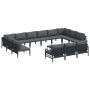 Conjunto de sofá de jardín 14 pcs Antracita Acero