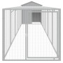 Gallinero con corral acero galvanizado gris claro 117x609x123cm von vidaXL, Käfige und Lebensräume für Kleintiere - Ref: Foro...