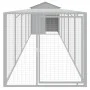 Gallinero con corral acero galvanizado gris claro 117x609x123cm von vidaXL, Käfige und Lebensräume für Kleintiere - Ref: Foro...