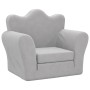 Sofá cama infantil felpa suave gris claro