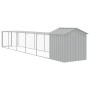 Gallinero con corral acero galvanizado gris claro 117x609x123cm von vidaXL, Käfige und Lebensräume für Kleintiere - Ref: Foro...