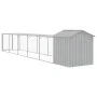 Gallinero con corral acero galvanizado gris claro 117x609x123cm von vidaXL, Käfige und Lebensräume für Kleintiere - Ref: Foro...