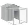 Gallinero con corral acero galvanizado gris claro 117x609x123cm von vidaXL, Käfige und Lebensräume für Kleintiere - Ref: Foro...