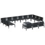 Conjunto de sofá de jardín 14 pcs Antracita Acero