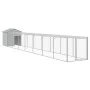 Chicken coop with corral light gray galvanized steel 117x813x123cm by vidaXL, Cages and habitats for small animals - Ref: For...