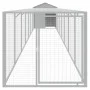 Chicken coop with corral light gray galvanized steel 117x813x123cm by vidaXL, Cages and habitats for small animals - Ref: For...