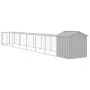 Chicken coop with corral light gray galvanized steel 117x813x123cm by vidaXL, Cages and habitats for small animals - Ref: For...
