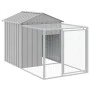 Chicken coop with corral light gray galvanized steel 117x813x123cm by vidaXL, Cages and habitats for small animals - Ref: For...