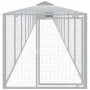 Chicken coop and corral light gray galvanized steel 117x1221x123 cm by vidaXL, Cages and habitats for small animals - Ref: Fo...