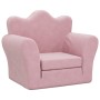 Sofá cama para niños felpa suave rosa