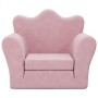 Sofá cama para niños felpa suave rosa