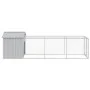 Chicken coop with corral light gray galvanized steel 117x405x123cm by vidaXL, Cages and habitats for small animals - Ref: For...