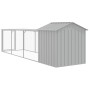 Gallinero con corral acero galvanizado gris claro 117x405x123cm