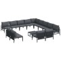 Conjunto de sofá de jardín 14 pcs Antracita Acero