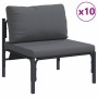 Conjunto de sofá de jardín 14 pcs Antracita Acero