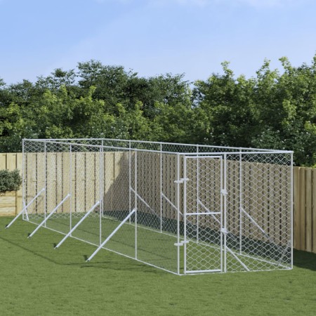 Outdoor-Zwinger aus silberverzinktem Stahl, 2 x 10 x 2 m von vidaXL, Hundehütten und Zäune - Ref: Foro24-3190453, Preis: 384,...