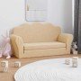 Sofá cama de niños 2 plazas felpa suave crema