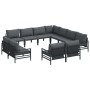Conjunto de sofá de jardín 11 pcs Antracita Acero