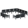 Conjunto de sofá de jardín 11 pcs Antracita Acero