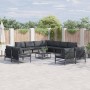 Conjunto de sofá de jardín 12 pcs Antracita Acero