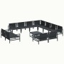 Conjunto de sofá de jardín 12 pcs Antracita Acero