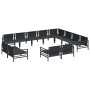 Conjunto de sofá de jardín 12 pcs Antracita Acero