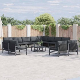 Conjunto de sofá de jardín 13 pcs Antracita Acero