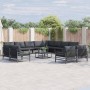 Conjunto de sofá de jardín 13 pcs Antracita Acero