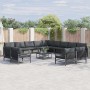 Conjunto de sofá de jardín 13 pcs Antracita Acero