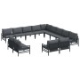 Conjunto de sofá de jardín 13 pcs Antracita Acero