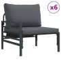 Conjunto de sofá de jardín 13 pcs Antracita Acero