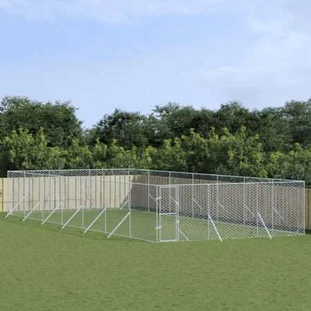 Perrera de exterior acero galvanizado plateado 6x14x2 m by vidaXL, Dog kennels and fences - Ref: Foro24-3190462, Price: 644,1...