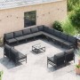 Conjunto de sofá de jardín 13 pcs Antracita Acero