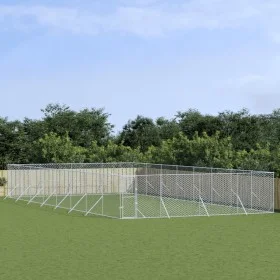 Outdoor-Zwinger aus silberverzinktem Stahl 8x16x2 m von vidaXL, Hundehütten und Zäune - Ref: Foro24-3190466, Preis: 728,76 €,...