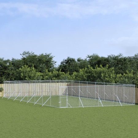 Outdoor-Zwinger aus silberverzinktem Stahl 8x16x2 m von vidaXL, Hundehütten und Zäune - Ref: Foro24-3190466, Preis: 758,51 €,...